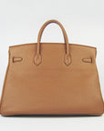 HMS Birkin 35cm Togo Leather Handbags 6099 Light Coffee Silve