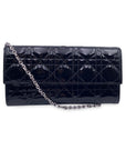 CHRISTIAN D1OR Black Patent Leather Clutch Pochette Lady D1OR Bag