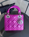 *Full Set Receipt* D1OR Lady Mini Cannage Lambskin Purple Violet Silver Hardware Adjustbale Strap