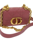CHRISTIAN D1OR Caro Shoulder Bag Leather Pink Auth 66700A