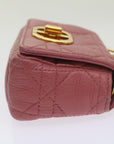 CHRISTIAN D1OR Caro Shoulder Bag Leather Pink Auth 66700A