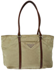PRD Hand Bag Nylon Beige Auth 67215