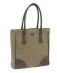 PRD Hand Bag Canvas Khaki Auth 68681