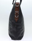 PRD Hand Bag Leather 2way Black Brown Auth 70864
