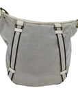 BBERRY Blue Label Shoulder Bag Canvas Gray Auth 71350