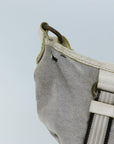 BBERRY Blue Label Shoulder Bag Canvas Gray Auth 71350
