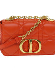 CHRISTIAN D1OR Canage Shoulder Bag Leather Orange Auth 71576SA
