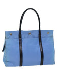 PRD Hand Bag Nylon Light Blue Black Auth 72011