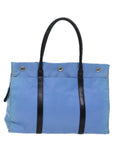 PRD Hand Bag Nylon Light Blue Black Auth 72011