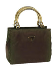 PRD Hand Bag Nylon Khaki Auth 72012