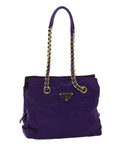 PRD Chain Shoulder Bag Nylon Purple Auth 72859