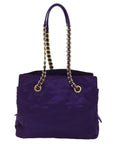 PRD Chain Shoulder Bag Nylon Purple Auth 72859