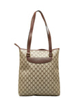 GCCI GCCI GG Plus Tote Bag Beige Brown PVC Leather GCCI