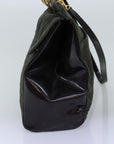 CHRISTIAN D1OR Canage Hand Bag Nylon 2way Khaki Auth 74669