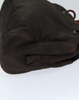 PRD Hand Bag Nylon Brown Auth 75646