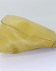 PRD Chain Shoulder Bag Leather Yellow Auth 75696