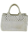 PRD Canapa PM Hand Bag Canvas White Auth 75821