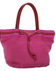 PRD Hand Bag Nylon Pink Red Auth 75823