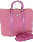 PRD Hand Bag Nylon 2way Pink Auth 76801