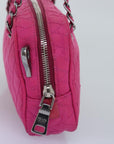 PRD Chain Hand Bag Nylon Pink Auth 76979