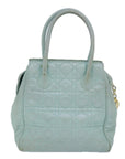 CHRISTIAN D1OR Canage Hand Bag Leather 2way Green Auth 77650