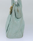 CHRISTIAN D1OR Canage Hand Bag Leather 2way Green Auth 77650