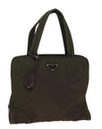 PRD Hand Bag Nylon Khaki Auth 78419