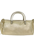 PRD Hand Bag Leather Gold Auth 78813