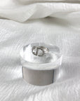 Christian D1OR CD Logo Motif Rhinestone Ring Silver PETIT CD Vintage di6pz4