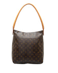 Brown LV Monogram Looping GM Shoulder Bag