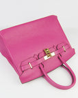HMS Birkin 30cm Togo Leather Handbags Peach Golden