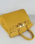 HMS Birkin 30cm Togo Leather Handbags Yellow Golden
