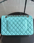 *Rare* CH Classic Flap Medium - Caviar 25CM Quilted Tiffany Blue Gold Hardware Series 27