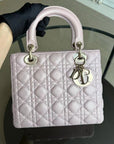 *Adjustable Strap* D1OR Lady Medium - Iridescent Cannage Lambskin Light Pink Golden Hardware