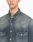 BBERRY Blue Denim Shirt Men