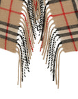 BBERRY Beige Cashmere Check Scarf Women