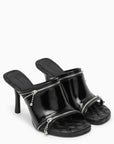 BBERRY Black Leather Sleep Sandal Women