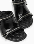 BBERRY Black Leather Sleep Sandal Women