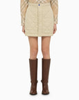 BBERRY Beige Quilted Nylon Miniskirt Women
