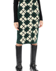 BBERRY "Knitted Diamond Pattern Midi Skirt Women