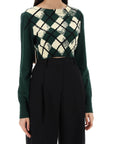BBERRY "Cropped Diamond Pattern Pullover Women