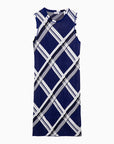BBERRY Blue Sleeveless Silk Check Dress Women
