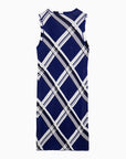 BBERRY Blue Sleeveless Silk Check Dress Women