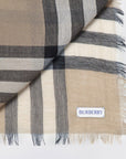 BBERRY Beige Check Pattern Scarf Men