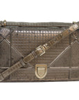 CHRISTIAN D1OR Chain Shoulder Bag Enamel Gold Auth 82071