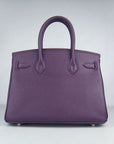 HMS Birkin 30cm Togo leather Handbags purple golden