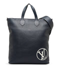 Blue LV Taurillon East Side Tote MM Satchel