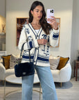 *HOT* CH Navy Rabbit Fur Single Flap Bag with Silver Hardware