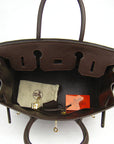 HMS Birkin 30cm Togo Leather Handbags Dark Coffee Golden