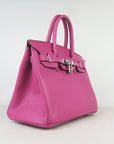 HMS Birkin 30cm Togo Leather Handbags Peach Silver